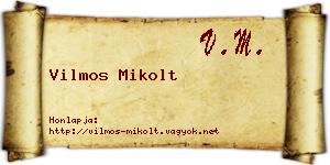 Vilmos Mikolt névjegykártya